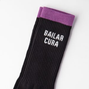 Meia BAILAR CURA preto e roxo