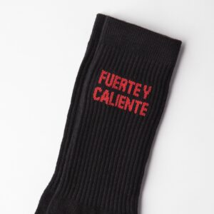 Meia FUERTE Y CALIENTE preto e vermelho