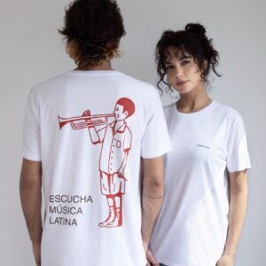 Camiseta ESCUCHA MÚSICA LATINA 3.0 branco