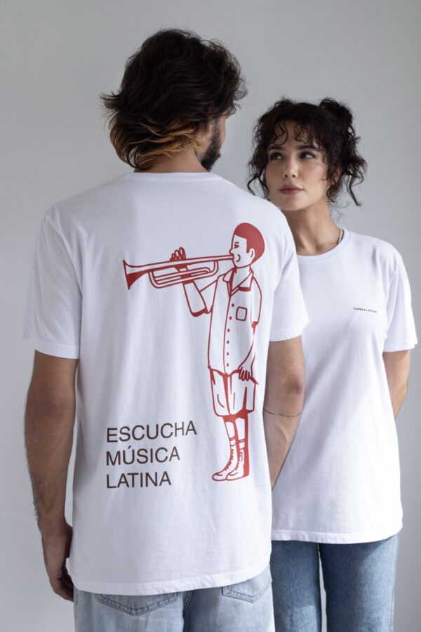 Camiseta ESCUCHA MÚSICA LATINA 3.0 branco - Image 3