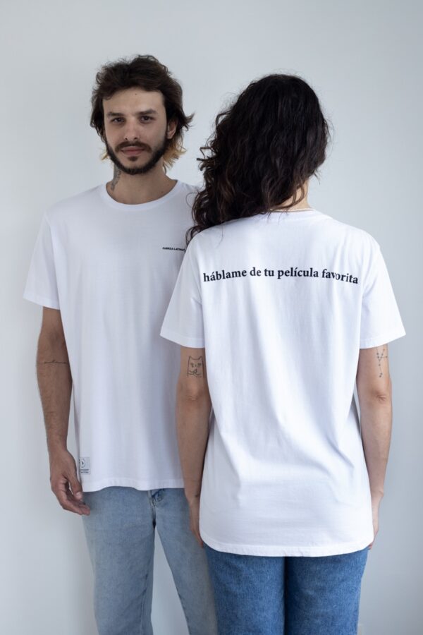 Camiseta HÁBLAME DE TU PELÍCULA FAVORITA branco - Image 2