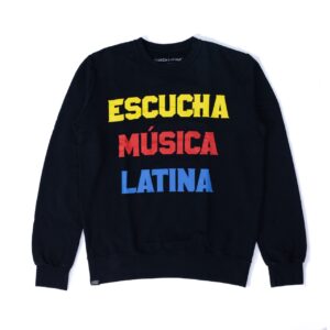 Casaco moletom ESCUCHA MÚSICA LATINA preto