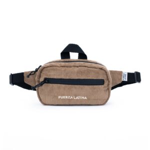 Pochete impermeável em VELUDO COTELÊ marrom camelo