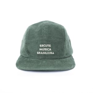 Boné ESCUTE MÚSICA BRASILEIRA em veludo cotelê verde