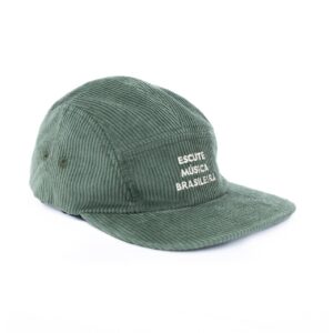 Boné ESCUTE MÚSICA BRASILEIRA em veludo cotelê verde