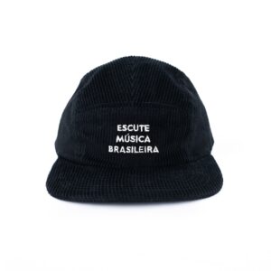 Boné ESCUTE MÚSICA BRASILEIRA em veludo cotelê preto