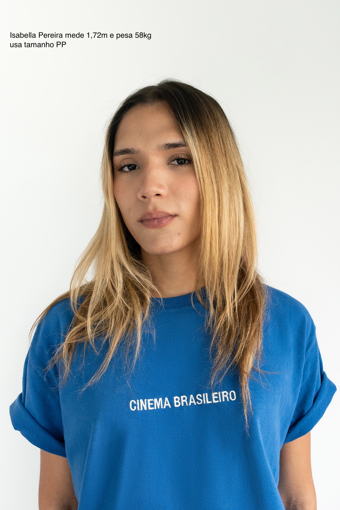 Camiseta malhão bordada CINEMA BRASILEIRO azul - Imagem 7