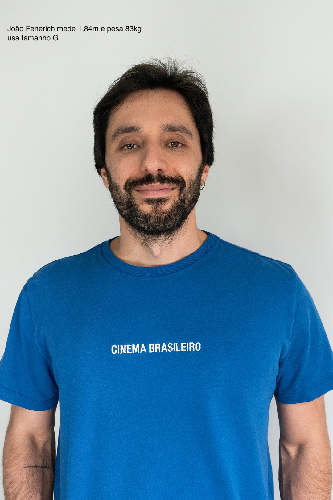 Camiseta malhão bordada CINEMA BRASILEIRO azul - Imagem 5