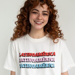 Camiseta LATINOAMÉRICA X3 branco cru