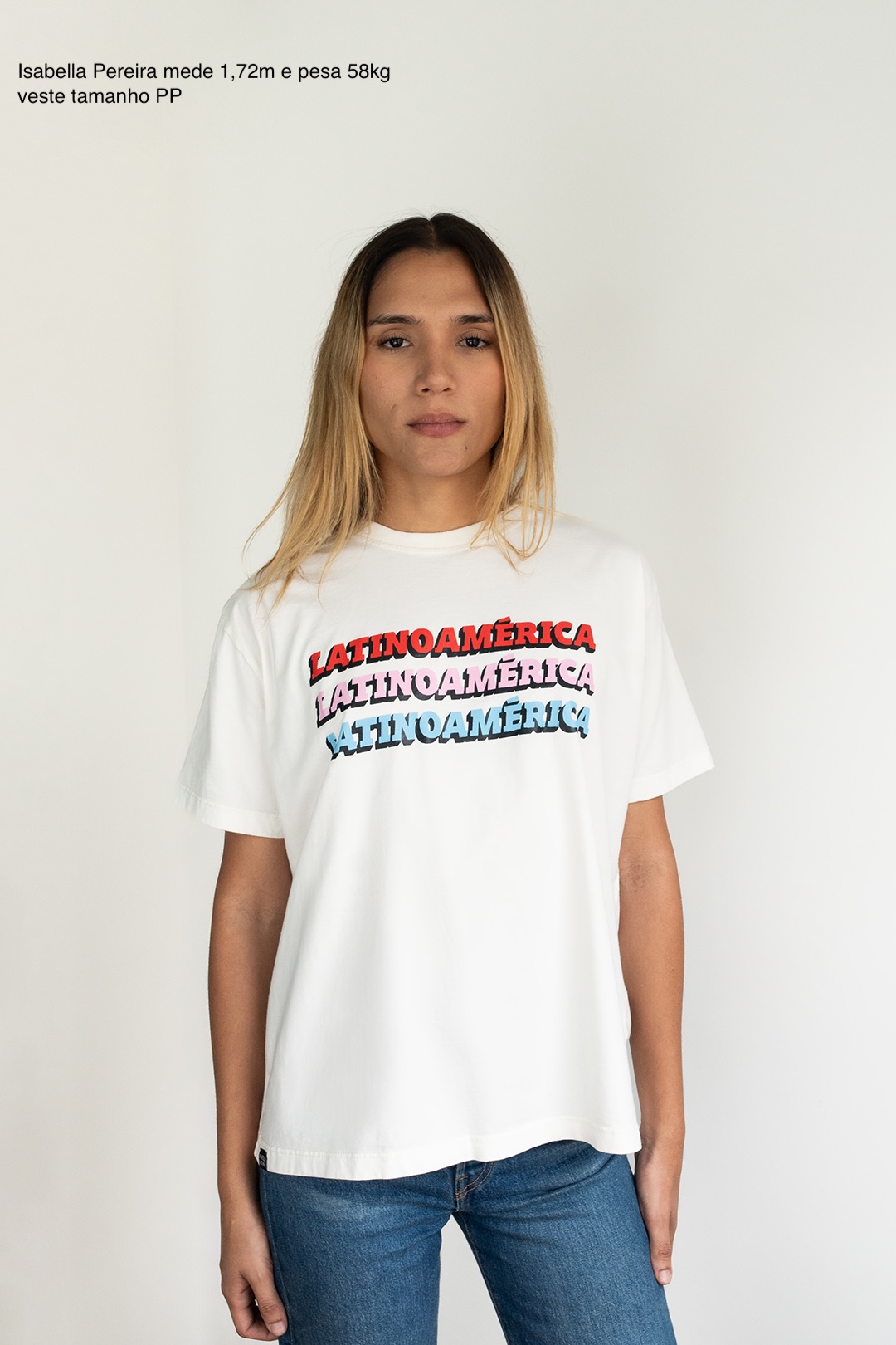 Camiseta LATINOAMÉRICA X3 branco cru - Imagem 3