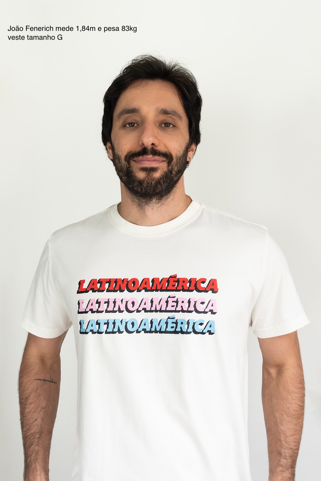 Camiseta LATINOAMÉRICA X3 branco cru - Imagem 5