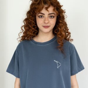 Camiseta malhão bordada MAPA azul